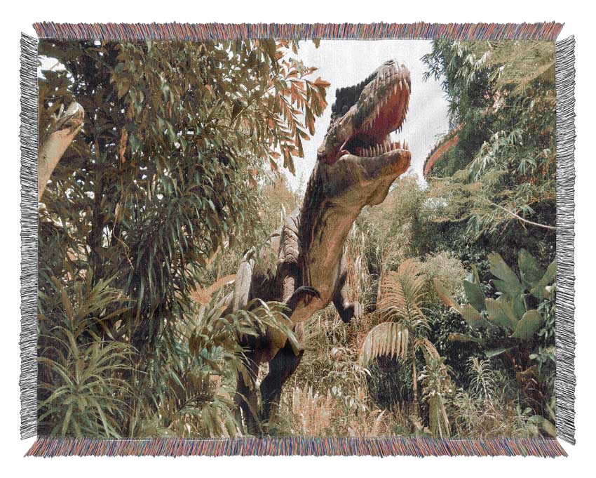 T-Rex Attack Woven Blanket