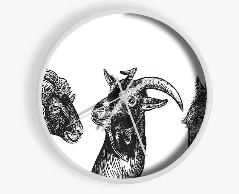 Goat Sheep Donkey Clock - Wallart-Direct UK