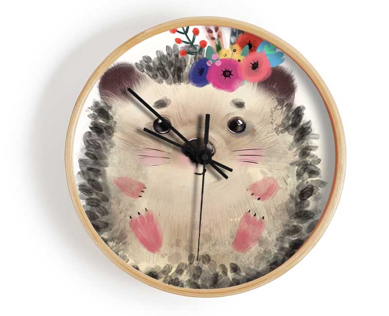 The Curled Up Hedgehog Clock - Wallart-Direct UK