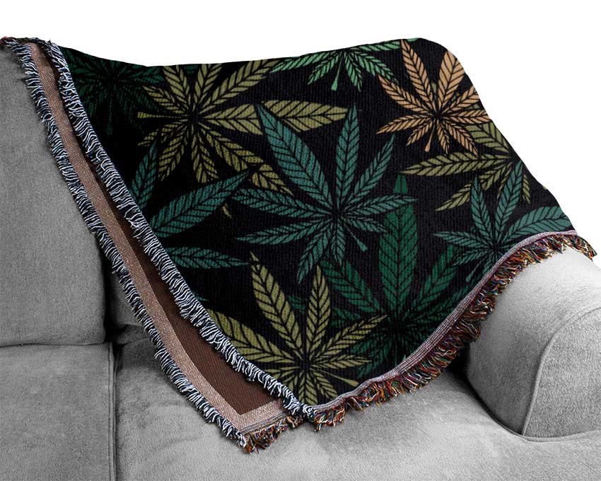 Cannabis Leaves Woven Blanket