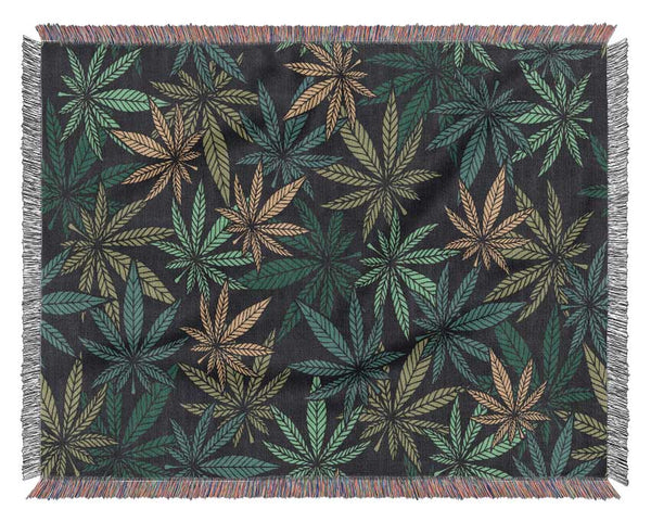 Cannabis Leaves Woven Blanket