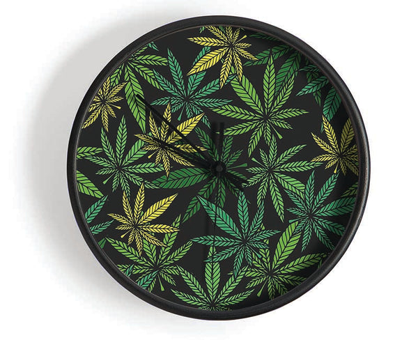 Cannabis Leaves Clock - Wallart-Direct UK