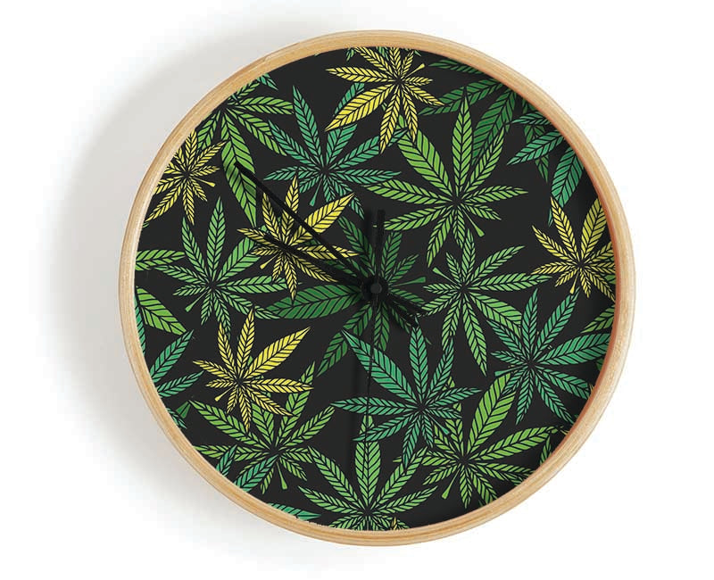 Cannabis Leaves Clock - Wallart-Direct UK