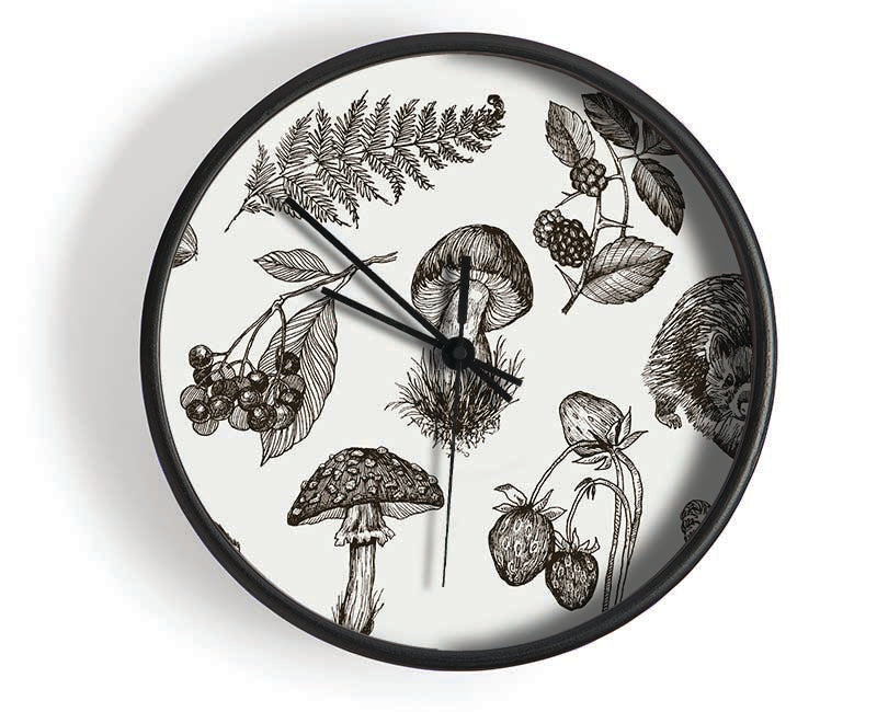 British Flowers And Wildlife Clock - Wallart-Direct UK