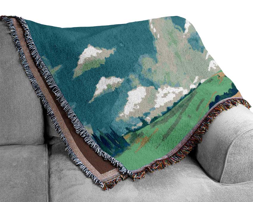 Jetting Off In The Sky Woven Blanket