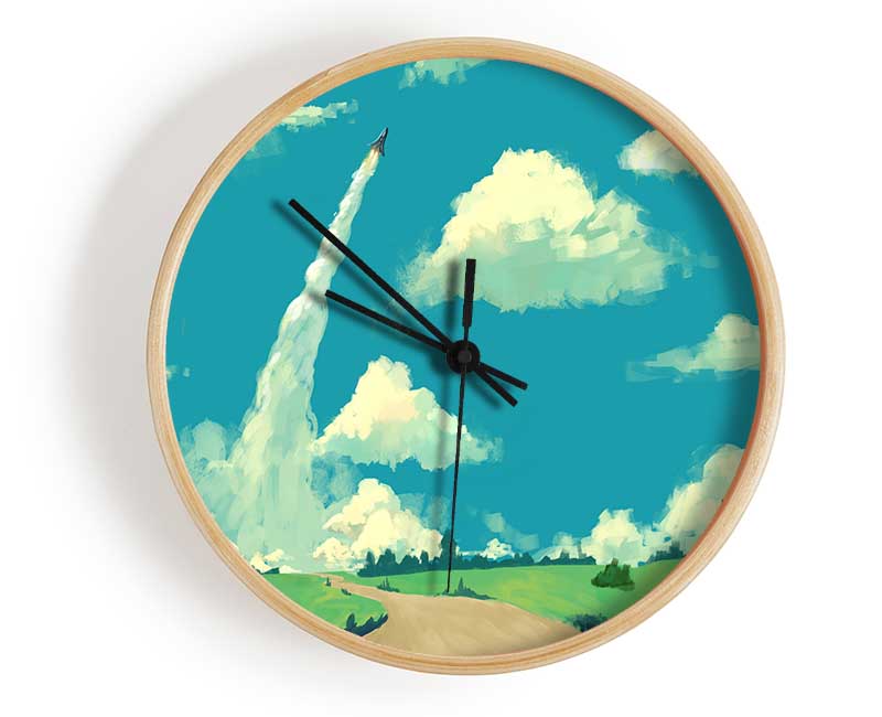 Jetting Off In The Sky Clock - Wallart-Direct UK