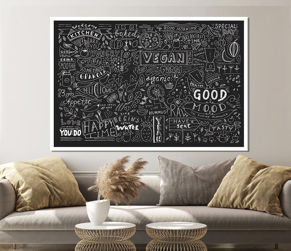 Vegan Good Mood Print Poster Wall Art