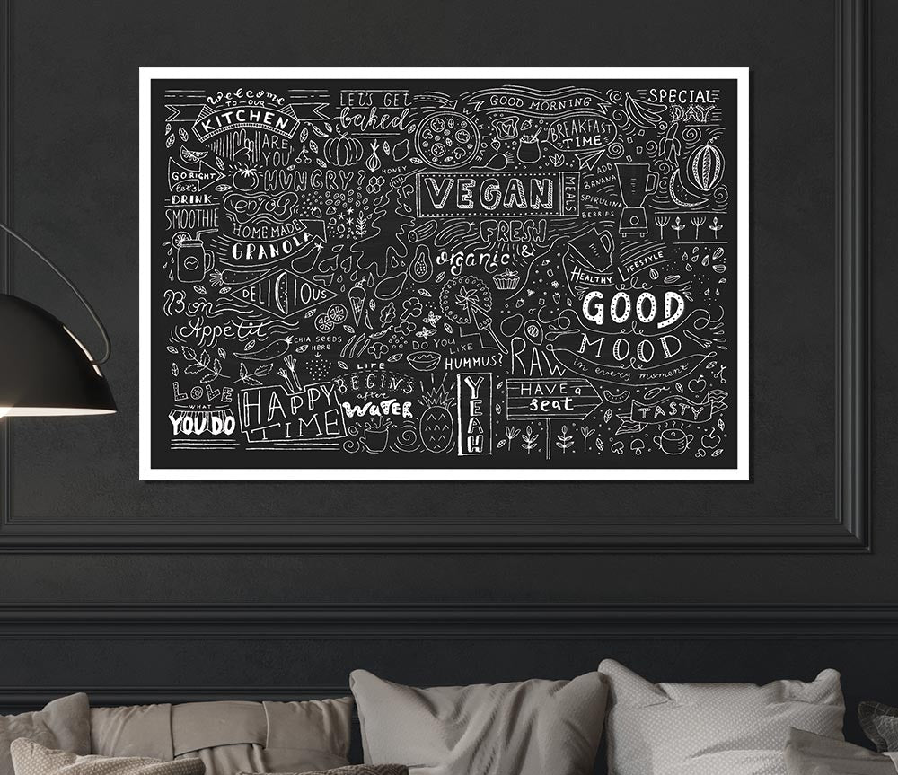 Vegan Good Mood Print Poster Wall Art