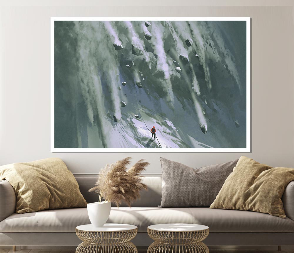 Avalanche Ski Print Poster Wall Art