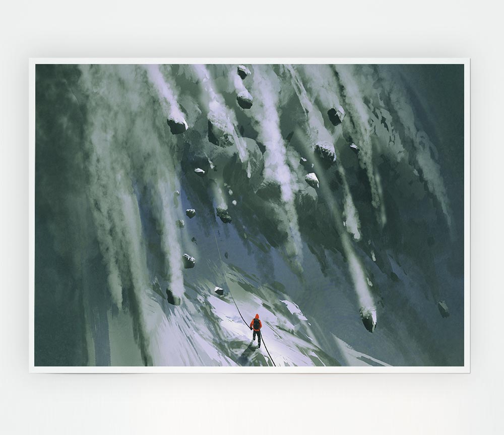 Avalanche Ski Print Poster Wall Art