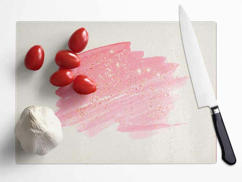 Pink Scribble Glass Chopping Board