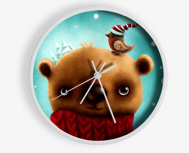 Little Bear And Robin Clock - Wallart-Direct UK