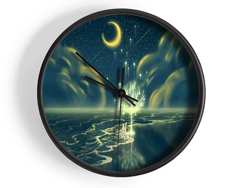 The Crescent Moon Waterline Clock - Wallart-Direct UK