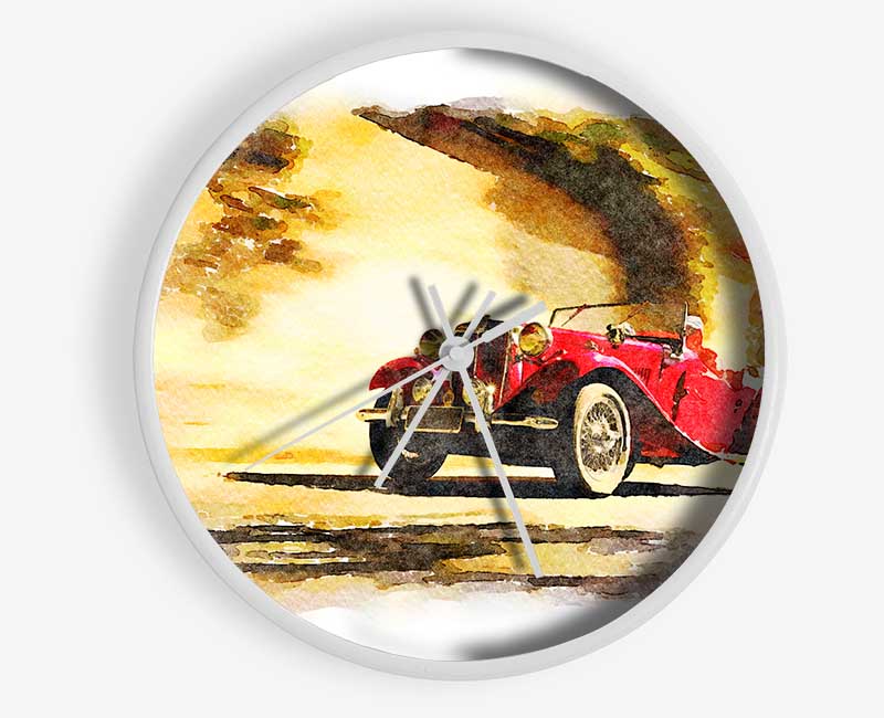 Vintage Car On The Beach Clock - Wallart-Direct UK