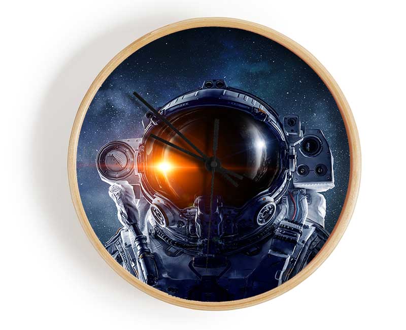 Reflection Of The Sun Spaceman Clock - Wallart-Direct UK