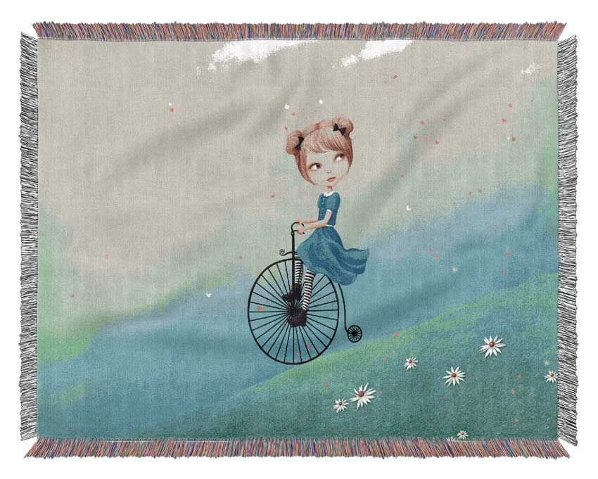 Alice In Wonderland Penny Farthing Woven Blanket