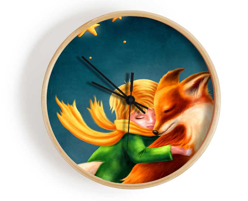 Hugging The Fox Clock - Wallart-Direct UK