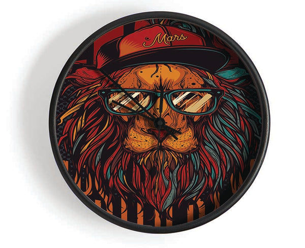 King Lion Hipster Clock - Wallart-Direct UK