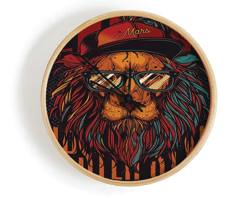 King Lion Hipster Clock - Wallart-Direct UK