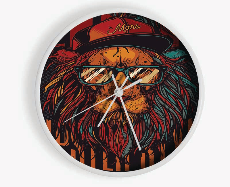 King Lion Hipster Clock - Wallart-Direct UK