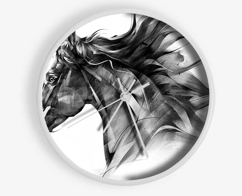 Horse Galloping Head Clock - Wallart-Direct UK