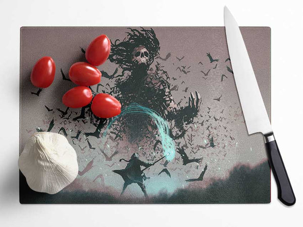 The Crow Devil Glass Chopping Board