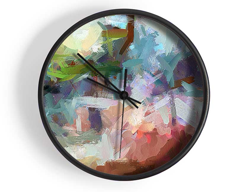 Strong Strokes Of Brush Clock - Wallart-Direct UK