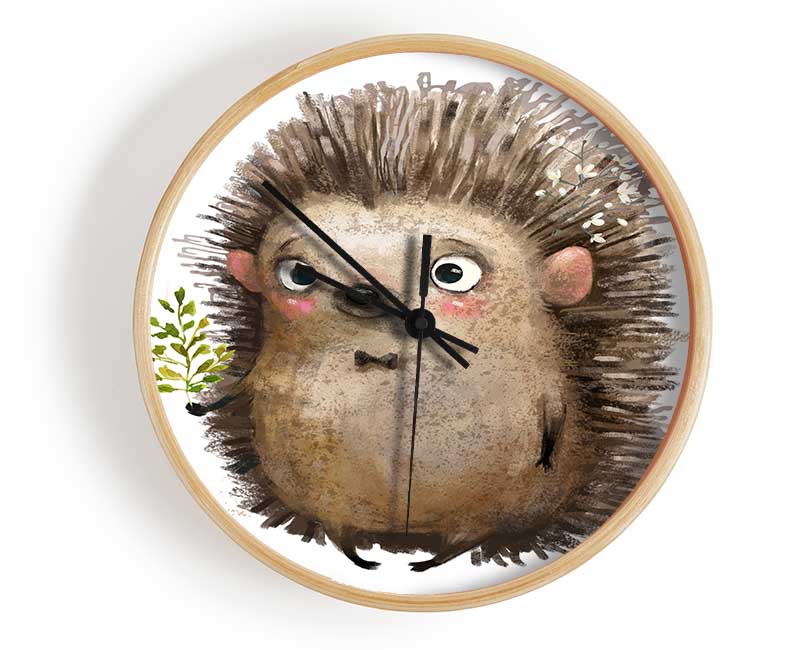 Hedgehog With Flowers Clock - Wallart-Direct UK