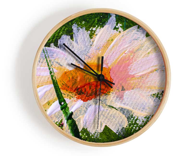 Painted Daisy Clock - Wallart-Direct UK