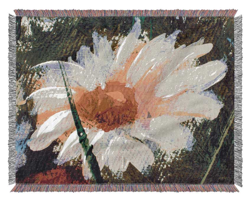 Painted Daisy Woven Blanket