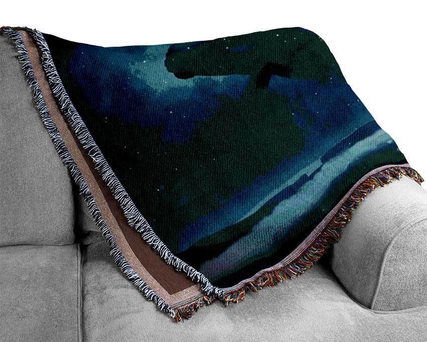 The Whale Of The Universe Woven Blanket