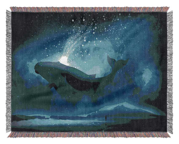 The Whale Of The Universe Woven Blanket