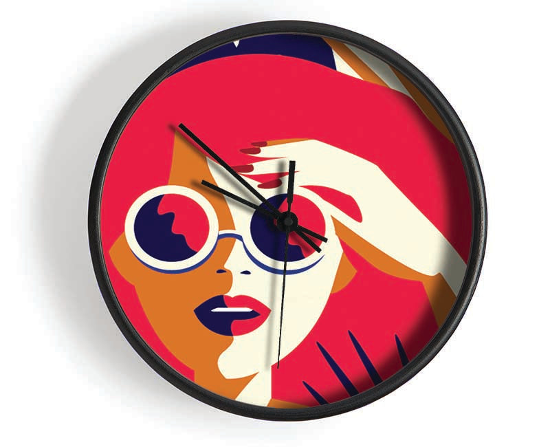 Sunshine Glasses Woman Clock - Wallart-Direct UK