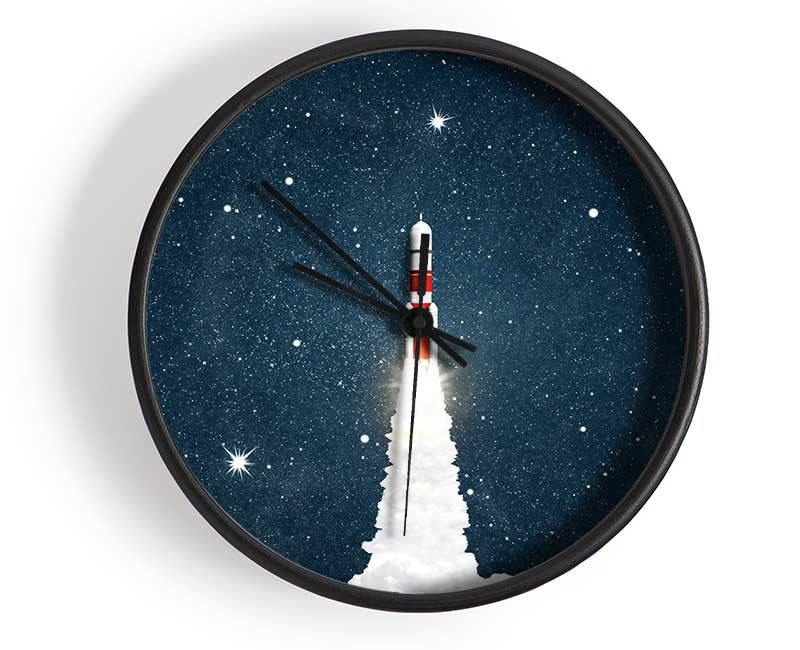 Up Goes The Rocket Clock - Wallart-Direct UK