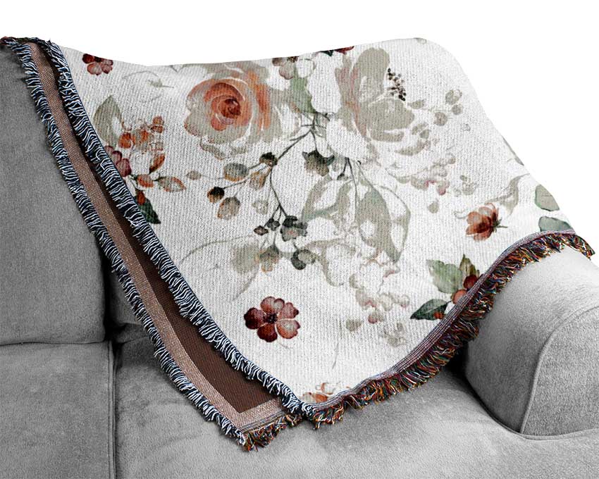 Natural Flowers In Blossom Woven Blanket