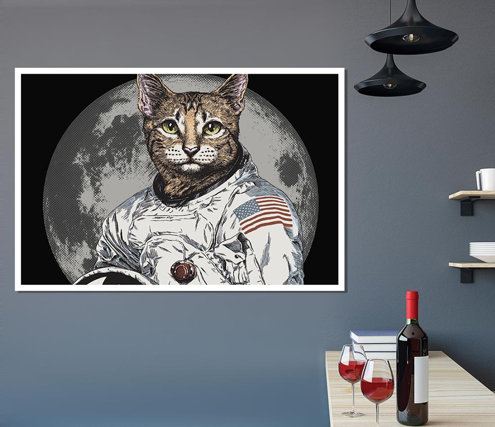 Cat Astronaut Print Poster Wall Art