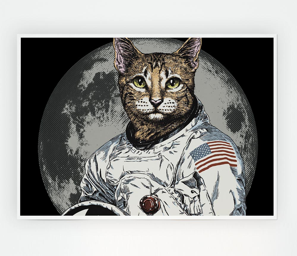 Cat Astronaut Print Poster Wall Art