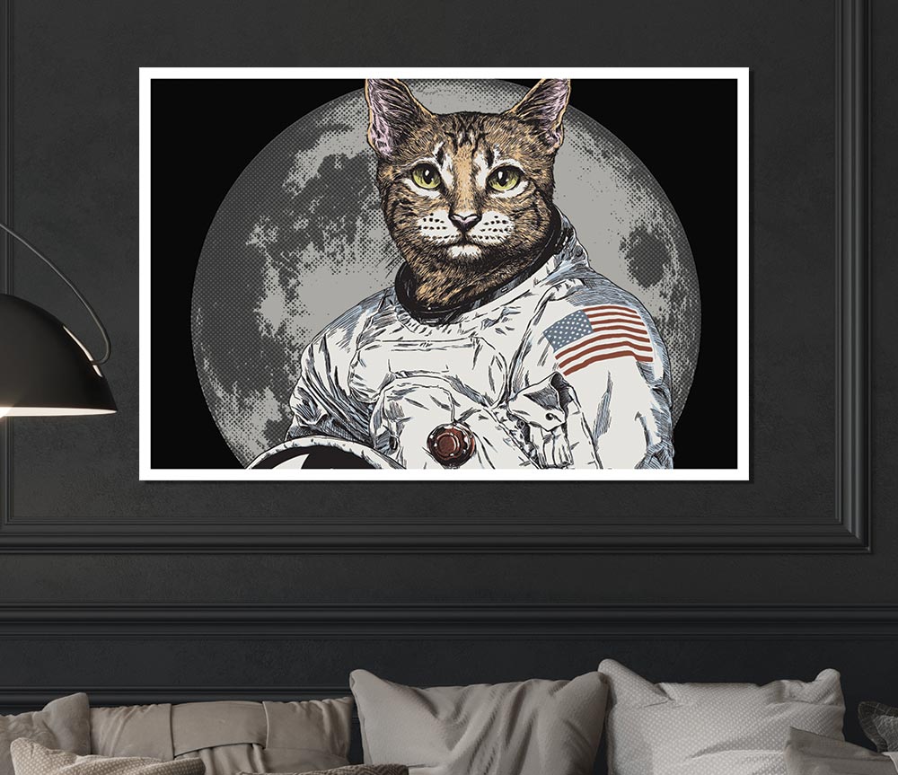 Cat Astronaut Print Poster Wall Art