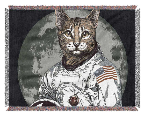 Cat Astronaut Woven Blanket