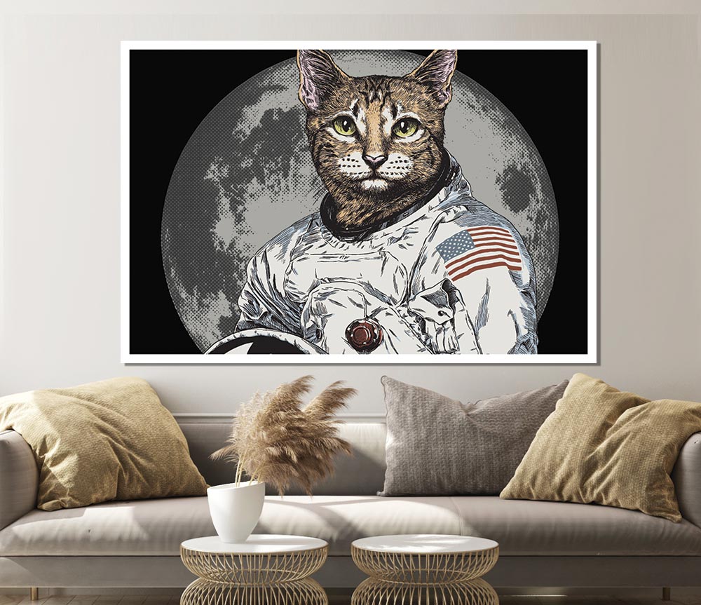 Cat Astronaut Print Poster Wall Art