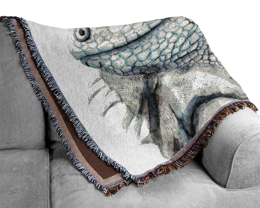 Iguana Stare Woven Blanket