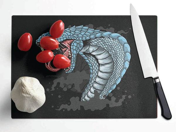 Scary Cobra Teeth Glass Chopping Board