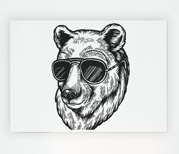 Bear Sunglasses Chill Print Poster Wall Art