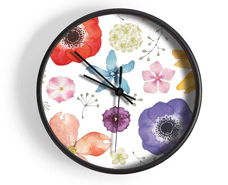 Aerial View Flowers Clock - Wallart-Direct UK