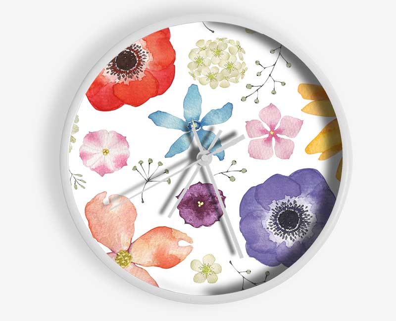 Aerial View Flowers Clock - Wallart-Direct UK