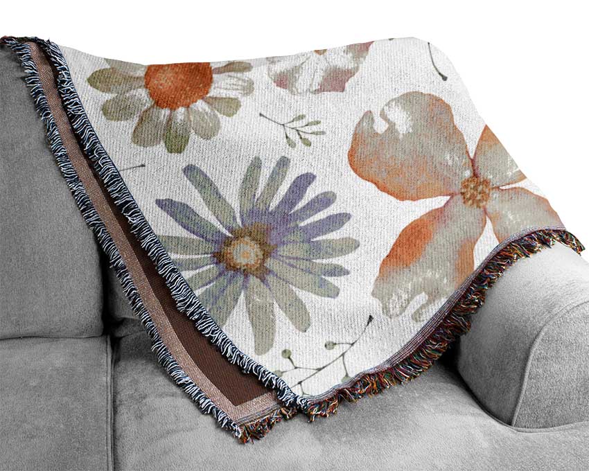 Aerial View Flowers Woven Blanket