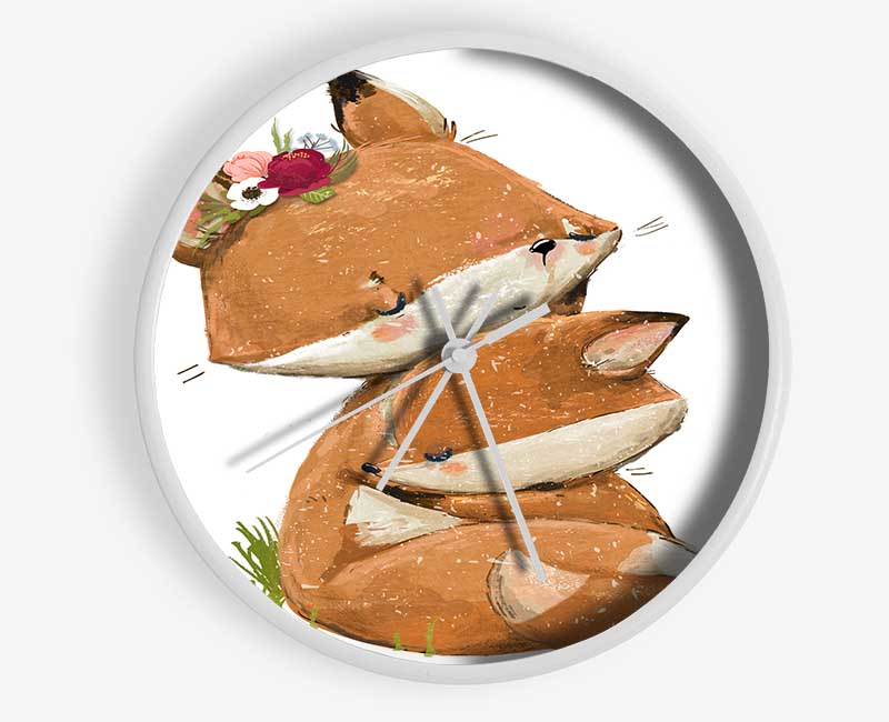 Fox Family Cuddle Clock - Wallart-Direct UK