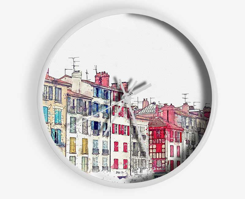 French Town Splatter Clock - Wallart-Direct UK