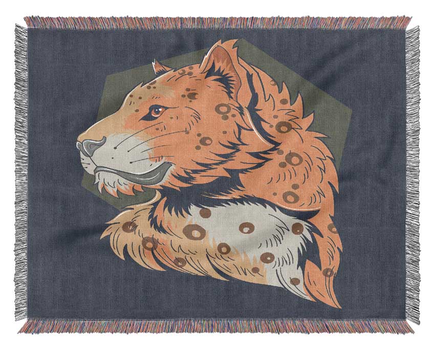 The Graceful Big Cat Woven Blanket