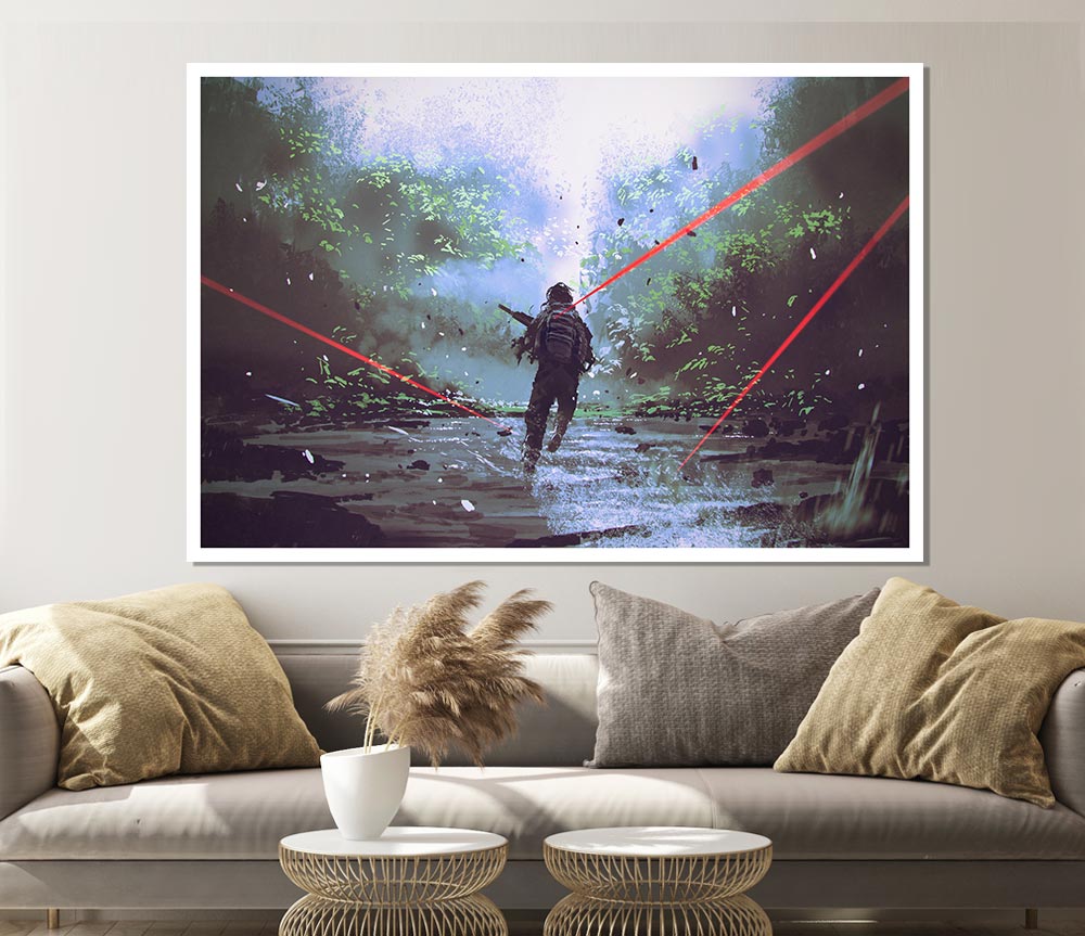 Dodging The Lasers Print Poster Wall Art